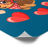 Dachshund Valentines Day Wiener Dog Lover Weenie H Poster (Ecke)