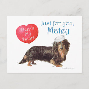 Dachshund Valentinstag Feiertagspostkarte