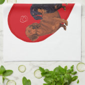 Dachshund Valentinstag Handtuch (Gefaltet)