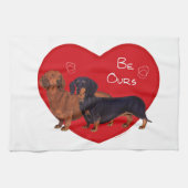 Dachshund Valentinstag Handtuch (Horizontal)