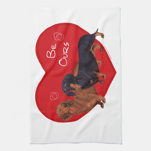 Dachshund Valentinstag Handtuch (Vertikal)