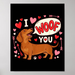 Dachshund Valentinstag Ich wuffe dich liebe Wiener Poster