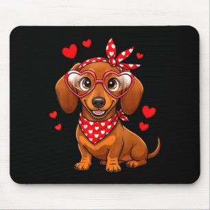 Dachshund Valentinstag Wiener Hund Liebhaber Weeni Mousepad