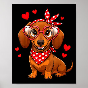Dachshund Valentinstag Wiener Hund Liebhaber Weeni Poster