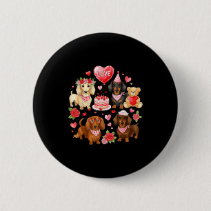 Dachshund Valentinstag Wiener Hund Valentine Fraue Button