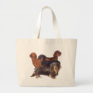 Dachshund-Varietäten Jumbo Stoffbeutel