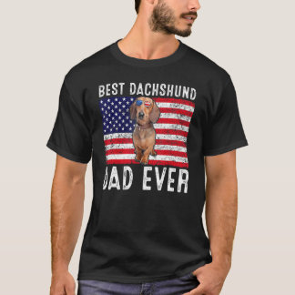 Dachshund-Vater USA Amerikanische Flagge Dachshund T-Shirt
