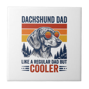 Dachshund-Vater wie ein normaler Vater, aber coole Fliese