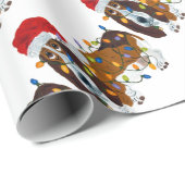 Dachshund verwirrt in den Weihnachtslichtern Geschenkpapier (Rolleneckpunkt)