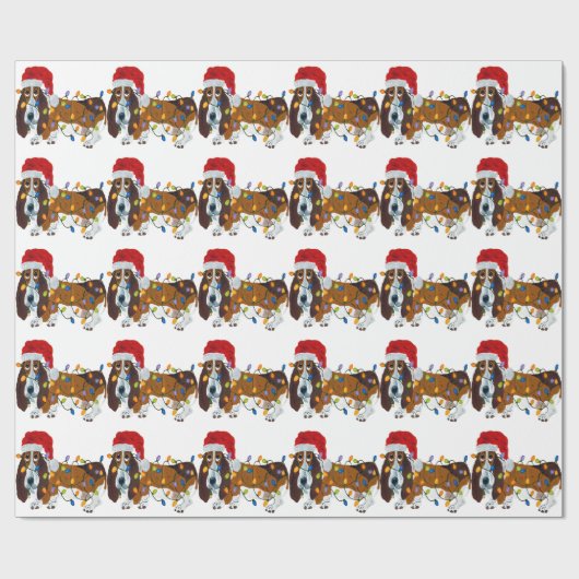 Dachshund verwirrt in den Weihnachtslichtern Geschenkpapier (Flach)