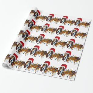 Dachshund verwirrt in den Weihnachtslichtern Geschenkpapier