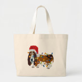 Dachshund verwirrt in den Weihnachtslichtern Jumbo Stoffbeutel (Vorne)