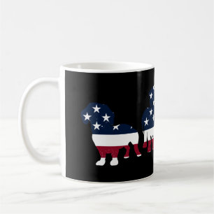 Dachshund Vierter 4. Juli Patriotische Wiener Hund Kaffeetasse