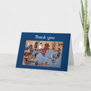 Dachshund Vintage Dankeschön Grußkarte Dankeskarte