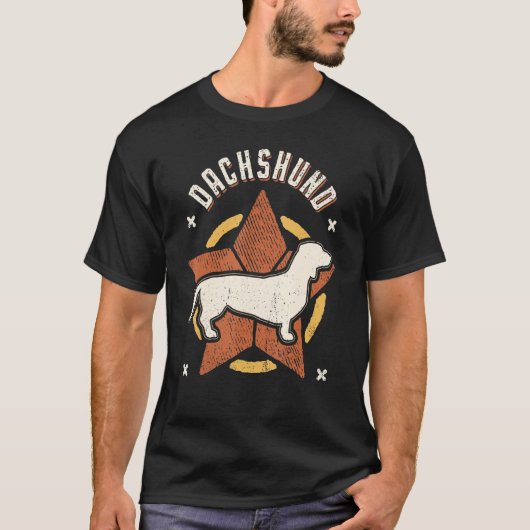 Dachshund Vintage Retro Classic Dog T-Shirt (Vorderseite)