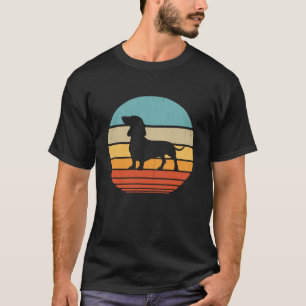 Dachshund Vintage-Silhouette Retro-Geschenke Hunde T-Shirt