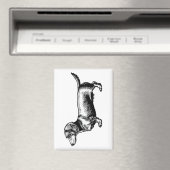 Dachshund-Vintage-Stichillustration Magnet (In Situ (Geschirrspüler))
