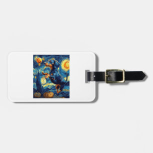Dachshund von van gogh Sternennacht Halloween Lust Gepäckanhänger