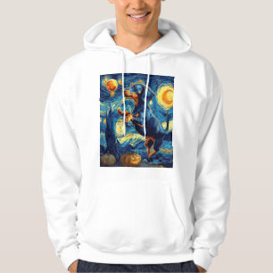 Dachshund von Van Gogh Sternennacht Halloween Lust Hoodie