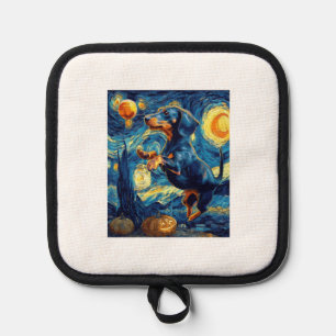 Dachshund von van gogh Sternennacht Halloween Lust Topflappen
