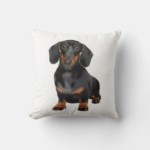 Dachshund-Wasserfarben-Kunstmalerei Kissen
