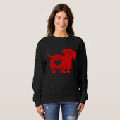 Dachshund Weenie Dog Lover Valentines Day For Wome Sweatshirt (Vorne ganz)