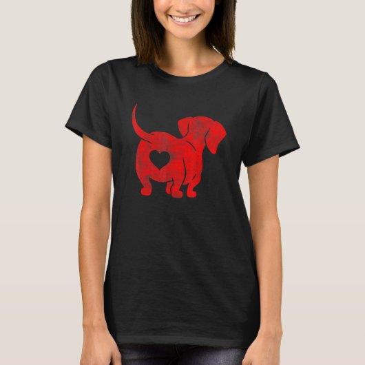 Dachshund Weenie Dog Valentines Day For Women T-Shirt (Vorderseite)