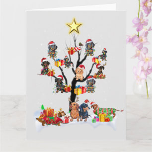 Dachshund-Weihnachten auf dem Baum-Shirt Weihnacht Karte