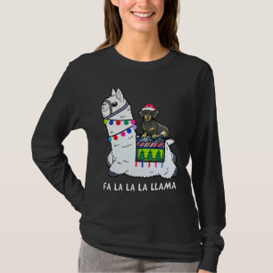 Dachshund Weihnachten Fa La La Lama T-Shirt