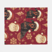 Dachshund Weihnachten Fleecedecke (Vorderseite (Horizontal))