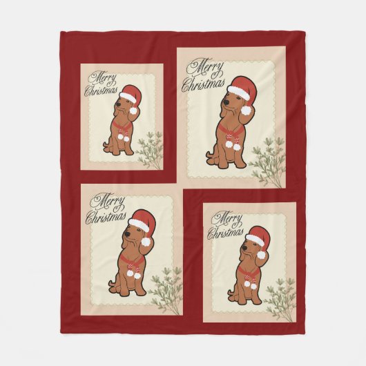 Dachshund Weihnachten Fleecedecke (Vorderseite)