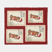 Dachshund Weihnachten Fleecedecke (Vorderseite (Horizontal))