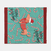 Dachshund Weihnachten Fleecedecke (Vorderseite (Horizontal))