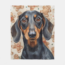 Dachshund Weihnachten Fleecedecke