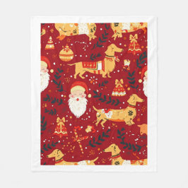 Dachshund Weihnachten Fleecedecke