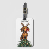 Dachshund Weihnachten Gepäckanhänger (Vorderseite Vertikal)