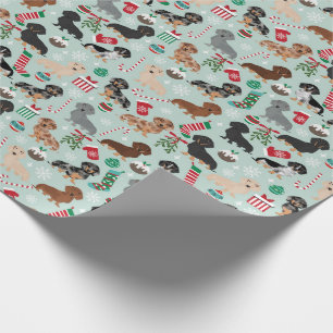 Dachshund Weihnachten Hunde Zuckerstangen Minze Mu Geschenkpapier