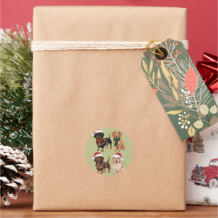 Dachshund Weihnachten Hundemama Liebhaber Weihnach Runder Aufkleber