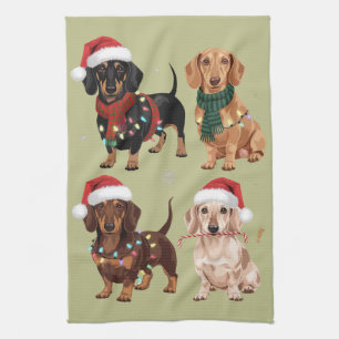 Dachshund Weihnachten Hundemutter Liebhaber Weihna Geschirrtuch