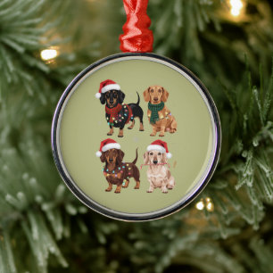 Dachshund Weihnachten Hundemutter Liebhaber Weihna Ornament Aus Metall