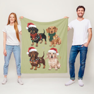 Dachshund Weihnachten Hundemutter Liebhaber Xmas G Fleecedecke