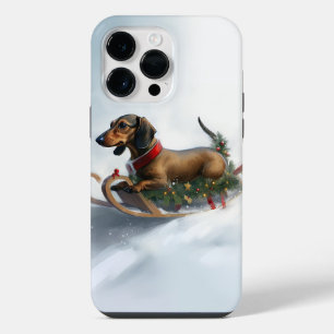 Dachshund Weihnachten Schnee Winter iPhone 14 Pro Max Hülle