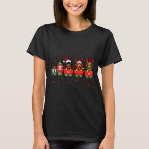 Dachshund Weihnachts Hund Lichter Santa Xmas Haust T-Shirt