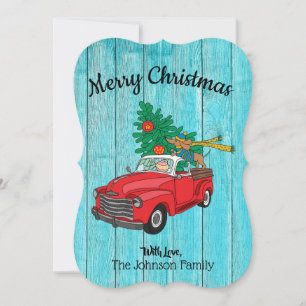 Dachshund Weihnachtsbaum Einkaufen Flachkarte Feiertagskarte