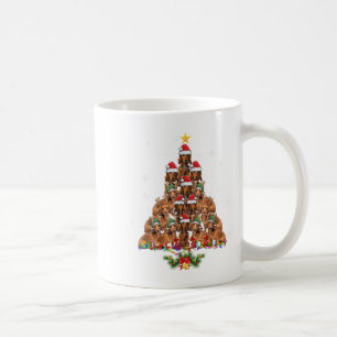 Dachshund Weihnachtsbaum Hund Xmas Lichter Pyjama Kaffeetasse