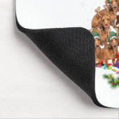 Dachshund Weihnachtsbaum Hund Xmas Lichter Pyjama Mousepad (Ecke)