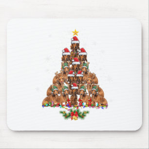 Dachshund Weihnachtsbaum Hund Xmas Lichter Pyjama Mousepad