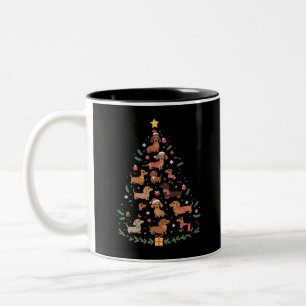Dachshund Weihnachtsbaum Hunde Liebhaber Hunde Bes Zweifarbige Tasse
