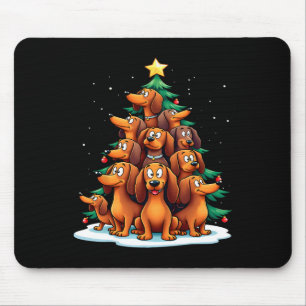 Dachshund Weihnachtsbaum Lustiger Hund Feiertag Mousepad