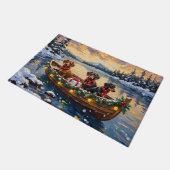 Dachshund Weihnachtsboot Urlaub Fußmatte (Schrägansicht)
